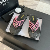 Double C Hottest Knit Flip-Flops Black Pink
